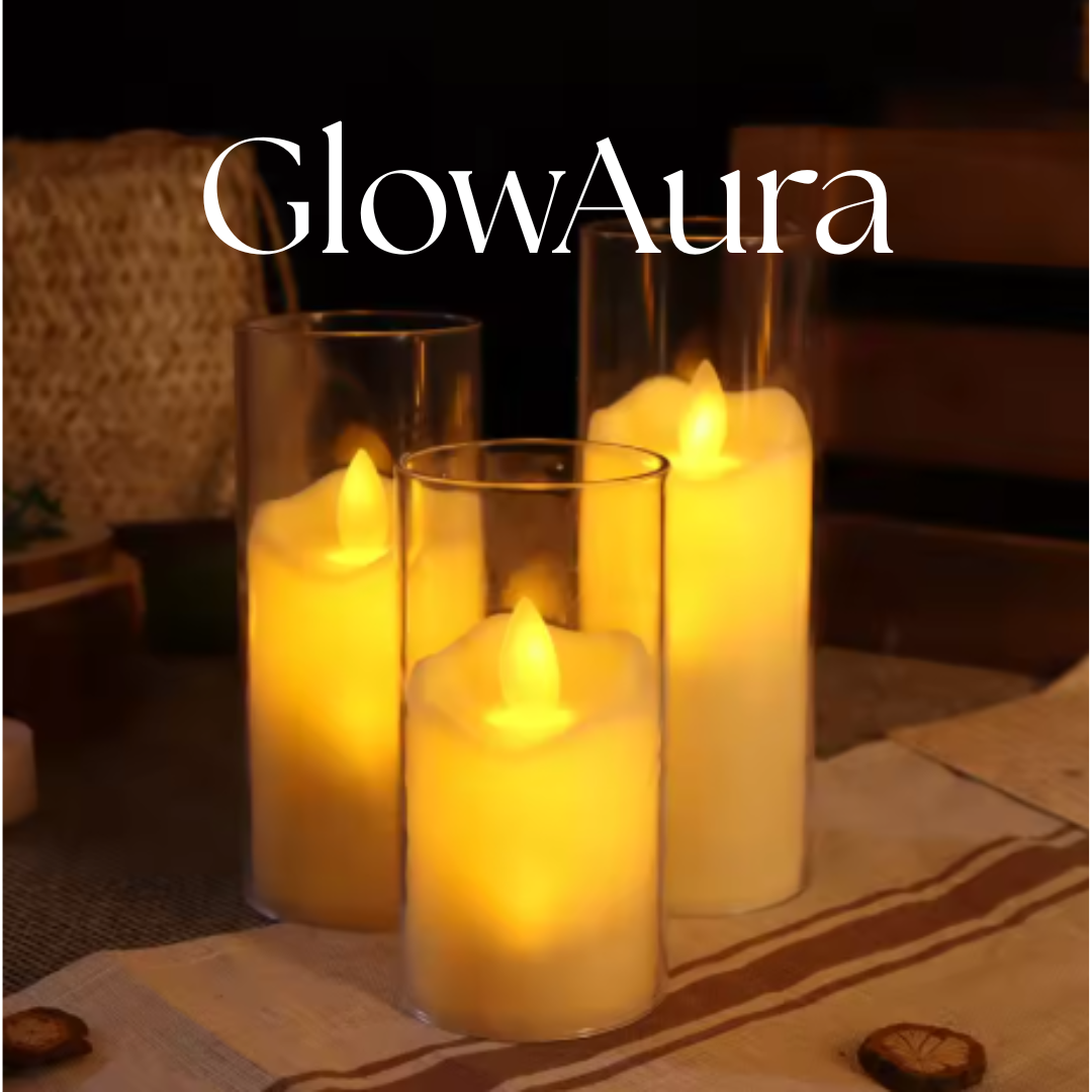 6x LED Design-Kerzen mit Acrylglas & realistischer Flamme